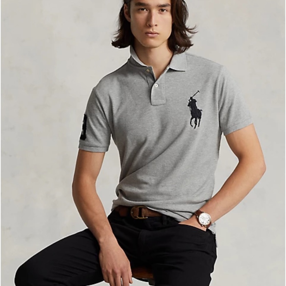 Ralph Lauren Polo NWT big pony collar shirt black gray white navy blue - Picture 16 of 16